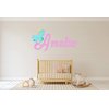 Baby Unicorn Custom Name Wall Decal - Personalized Name Unicorn Sticker - Unicorn Wall Art Decor - Wall Decal for Nursery Bedroom playroom Decoration (Wide 30"x17 Height)
