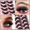 Mink Lashes Fluffy Wispy False Eyelashes 8 Pairs D Curl Faux Mink Lashes that Look Like Extensions Dramatic Long Volume Lashes Pack by Eefofnn