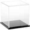Plymor Clear Acrylic Display Case with Black Base, 6" x 6" x 6"