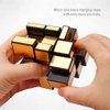 D-FantiX Shengshou Mirror Cube 3x3 Speed Cube Gold Mirror Blocks Cube 3x3x3 Different Shapes Puzzle Cube Toys for Kids Adult