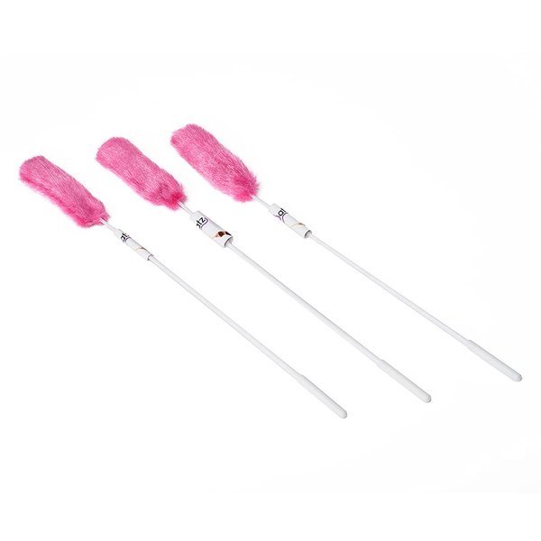 RompiCatz Teaser Wands and Interactive Cat Toy, Plush Tip, Pink, 3 Pack