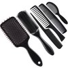 SIQUK 6 Pieces Hair Brush Comb Set Paddle Brush Detangle Hair Brush and Black Combs for Men and Women Wet, Dry, Curly and Straight Hair