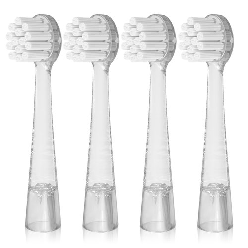 Replacement Toothbrush Heads Compatible with Papablic BabyHandy Sonic Electric Toothbrush 18-36 Months (Transparent)