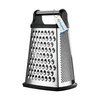 Professional Cheese Grater - Stainless Steel, XL Size, 4 Sides - Perfect Box Grater for Parmesan Cheese, Vegetables, Ginger - Dishwasher Safe - Black
