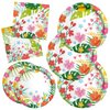 Gatherfun Tropical Luau Party Supplies Kit for 20 - Aloha Hawaiian Party Decorations with Disposable Paper Plates and Napkins | BBQs & Summer party