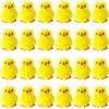 24 PCS Halloween Fluffy Chicks,3.4 Inch Yellow Soft Plush Chicks Figurines,Realistic Plush Farm Chick Mini Ornaments Stuffed Animal for Halloween,Party Favors,Gift Bag Filler