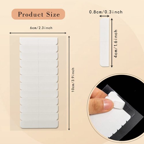 ColorYoung 120 Pieces Hair Extension Tape 0.8cm x 4cm Double Sided Tape in Tape Replacement for Tape in Hair Extension(White)