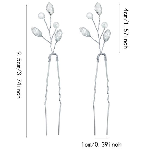 12 PCS Wedding Hair Clips, Bride Pearl Hair Pins Bridal Rhinestone Hair Pieces Vintage Bridal Wedding Hair Pins Pearl Crystal Hair Accessories for Bride Bridesmaids Girls