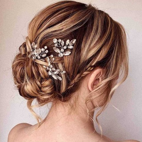 Foyte Wedding Hair Pins Bride Rhinestone Hair Pieces Crystal U-shaped Bridal Hair Accessories for women (crystal)