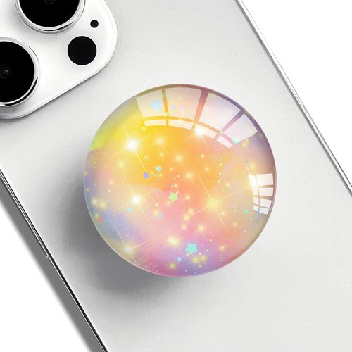 Ksadiye Phone Grip with Expanding Kickstand,Cell Phone Collapsible Stand Pink Bright Stars Design for Smartphones