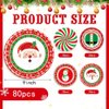 AIBIIN 80 pcs Christmas Paper Plates 9 Inch Christmas Disposable Plates Santa Christmas Party Decorations Plates Christmas Dinnerware Set Xmas Christmas Dinner Plates Holiday Party Supplies