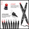10 Pack Liquid Eyeliner Stamp Set with 8Pcs Eyeliner Stamp and 2Pcs Eyebrow Pencil, Waterproof Smudgeproof Eyeliner Long Lasting Eyeliner Pen (Heart/Flower/Moon/Star/Smiley /Triangle Seal Stamp)
