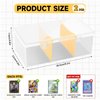 REAQUE 2Pcs Plastic Trading Card Storage Box, Holds 1200+ Unsleeved Cards with 2 Dividers, Organizer for MTG, PTCG, YGO, CCG, and Sports Card Collections