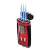 Xikar HP3 Inline Triple Flame Cigar Lighter, Attractive Gift Box, EZ-View Red Fuel Window, Honeycomb Texture, Daytona Red