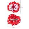 Whaline 2Pcs Valentine's Day Hair Bow Clips 5.3 Inch Red White Heart Cute Hair Pins Alligator Barrettes for Girls Women Toddlers Wedding Birthday Christmas