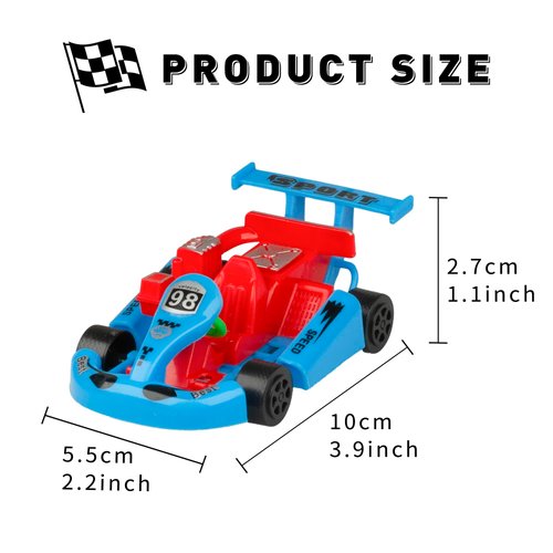 PROLOSO Pull Back Go Kart Friction Powered Racing Cars Kids Birthday Party Favors Goodie Bag Fillers Class Prizes Little Wind Up Vehicle Toys in Bulk 12PCS