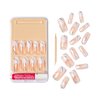 Gold Finger Full Cover White French Design Press on Nails Ready to Wear Gel Manicure Long Nails, Salon Result, Long lasting Durable, MIni Glue Included
