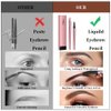 3D Microblading Eyebrow Tattoo Pencil 4 Fork Tip, Waterproof Magic Eyebrow Pencil Microblading Eyebrow Pencil, Natural Long-Lasting Fine Stroke Eyebrow Pencil with Micro-Fork Tip (C-Light Brown)