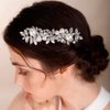 BERYUAN Pearl Comb for Bride Women Crystal Hair Comb Rose GOLD