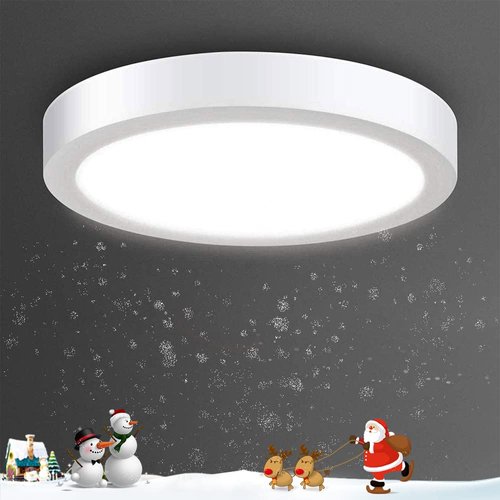 DINGLILIGHTING Surface Mount Led Ceiling Light-18W Round Flat LED Ceiling Lighting,5000K,Cool White for Kitchen,Closet,Garage,Hallway,1440lm,Not-Dimmable(120 watt Halogen Bulb Equivalent)