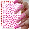 Heart Nail Art Stickers Decals 3D Shiny Glitter Love Hearts Self Adhesive Shining Glitters Powder Effect Valentine's Day Heart Nail Design for Lovers Romantic DIY Nail Decorations Manicure Accessories