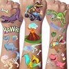 91+ PCS Glitter Iridescent Dinosaur Temporary Tattoos For Kids Boys Girls Teens, Flash Metallic Dinosaur Tattoo Stickers, T-Rex Dino Birthday Gifts Party Favor Supplies Decoration Goodie Bags Stuffers