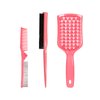 3pcs Hair Combs Bristle Travel Folding Hair Brush for Thick Hair