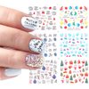 Christmas Nail Art Stickers, Snowflake Nail Decals Water Transfer Colorful Snowmen Reindeer Bell Merry Christmas Happy New Year Xmas Tree Winter Nail Tattoo Stickers (12 Sheets)