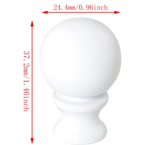 DGBRSM 2pcs 1-1/2 Inch Lamp Finial Oil Rubbed White Steel Ball Knob Lamp Shade Finial Lamp Shades Finials Cap Knob Lamp Decoration for Lamp Harp Holder