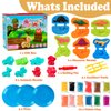 Dinosaur Playdough Sets for Kids Ages 4-8, Play Dough Toy Set with Dinosaur and Animal Molds Playdough Tools Accessories, Modeling Clay Kit Dough Accessories for Kids Girls Boys 3 4 5 6 7 8 Year Old