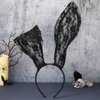 GORTIN Lace Bunny Ears Headband Black Sexy Bunny Hair Band Rabbit Ears Headpiece Halloween Masquerade Costume Hair Accessory for Women