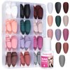 FANDAMEI Matte Press on Nails, 288PCS Almond Fake Nails Full Cover, Short Glue on Nails with Nail Glue, 12 Solid Color False Nails for Nail Art DIY