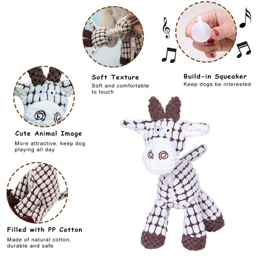 LWBMG Plush Dog Toy, Squeaky Sheep, Cute Stuffed Animal Toy for Small Medium Dogs, Teething Chew Toy for Puppy, Interactive Playmate, Reduces Anxiety, Durable
