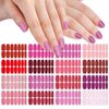 SILPECWEE 16 Sheets Red Glitter Nail Wraps for Women Solid Color Nail Polish Strips Self Adhesive Nail Polish Stickers Fingernail Manicure Sticker Nail Art with 1pc Nail File (Lovely Color)