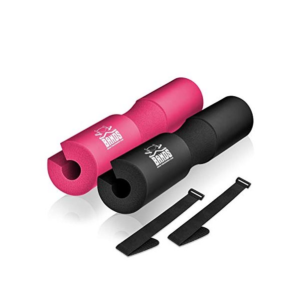 THE X BANDS - Squat Pad - Hip Thrust Pad - Squat Bar Neck Pad - Barbell Pad - Hip Thrust Barbell Pad - Foam Barbell Pad - Foam Squat Pad - Foam Squat Sponge Barbell Pad Foam - Barbell Padding - Black