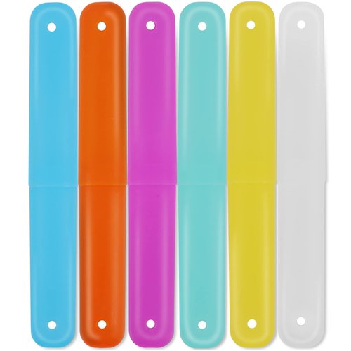 Cllayees 6 Pcs Travel Toothbrush Case Holder, Breathable Portable Toothbrush Container, Multiple Color Clear Toothbrush Holder for Home Trip Camping