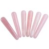 JIC Gem 1pc Crystal Massage Wand for Acupuncture Therapy Pointed Stick Treatment Gua Sha Scraping Tool Rose Quartz