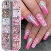 12 Grids Hexagon Nail Art Glitter Holographic Mermaid Nail Glitter Sequins Pink Heart Nail Sequins Chunky Shiny Star Nail Art Supplies Nail Glitter Powder for Women DIY Acrylic Nail Decoration