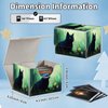 ACWDMKH for MTG Commander Deck Box,Card Deck Box for Trading Card Yugioh MTG Cards,Fits 100 Double Sleeved Cards,PU Leather Strong Magnet Card Deck Case for Magic Commander TCG CCG,Black Cat Forest