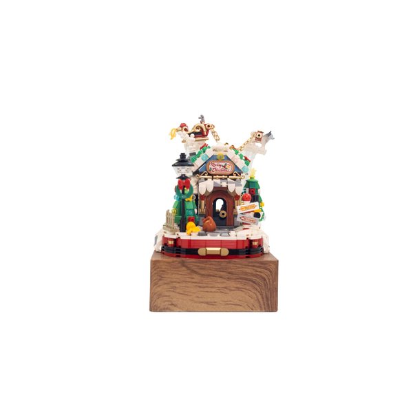 Oasiland Building Blocks Building Toy Set Building Bricks Set - for Kids Children STEM Toys ducational Building Bricks Set for Kids Boys and Girls, Music Box (Christmas House Music Box)