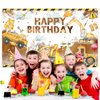 Avezano Construction Birthday Banner Excavator Crane Birthday Party Decorations for Boys Construction Birthday Party Supplies Construction Backdrop for Kids 70.8x43.3 inch
