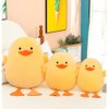 DEYI Plush Duck Stuffed Animal Soft Toys Yellow Duckling Stuff,Gifts for Friends and Children Christmas,Cute Yellow Throw Pillow (Short-Legged Yellow Duck,15.7in)