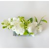 Lucky Summer Bridal Floral Hair Comb Wedding Bridesmaid Flower Greenery Headpiece (White)