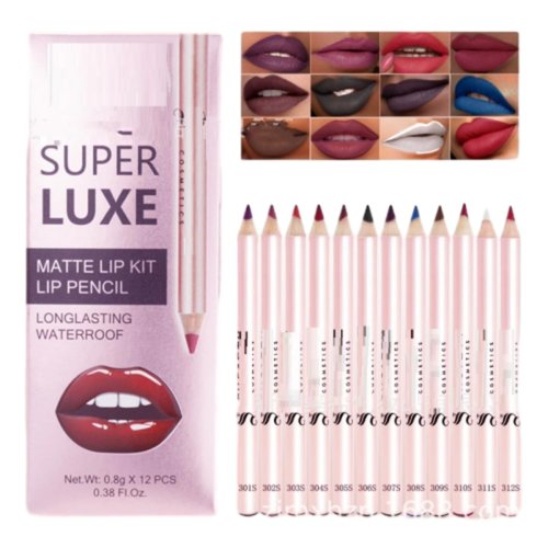 MAEPEOR Matte Lip Liner 12 PCS Nude Brown Series Highly Pigmented and Smoothly Velvet Lipliner Pencil Set Long Lasting and Waterproof Durable Lip Liners (Set 01)