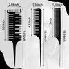 6 Pieces Highlighting Comb Set Weaving Comb Hair Dyeing Comb Weaving Sectioning Foiling Comb Rat Tail Styling Hair Dyeing Combs for Highlights Foiling Balayage Hair Coloring Men Women