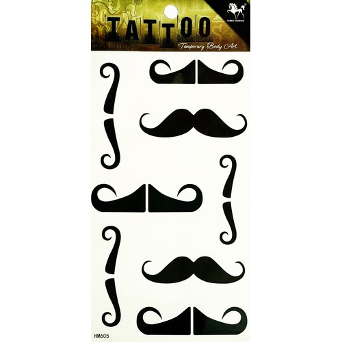 Black Mustache Temporary Tattoos 3D For Men Women Arts Mustache Cartoon Sticker Painting Sexy Body Festive Party Supplies Design Decorations Neck Chest Shoulder Legs Arm Back