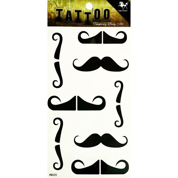 Black Mustache Temporary Tattoos 3D For Men Women Arts Mustache Cartoon Sticker Painting Sexy Body Festive Party Supplies Design Decorations Neck Chest Shoulder Legs Arm Back