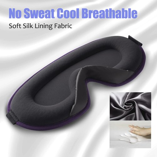 Sleep Eye Mask for Women Men: Soft Foam Comfortable Sleeping Mask, Eye Cover Blindfold at Night Block Out Light for Travel Yoga Nap, Violet