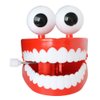 TOYANDONA 4 Pcs Wind-up Chatter Teeth with Eyes,Funny Walking Babbling Chattering Teeth Toys Halloween Novelty Party Favors Gag Gifts for Kids