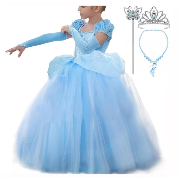 CQDY Girls Princess Dress Fancy Costume Role Play Ball Gown Halloween Party Dress up With accessories